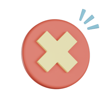 3d ícone com esvaziar estados mostrando Cruz símbolo em volta botão com azul sotaque marcas expressando alerta ou erro dentro simples Projeto png