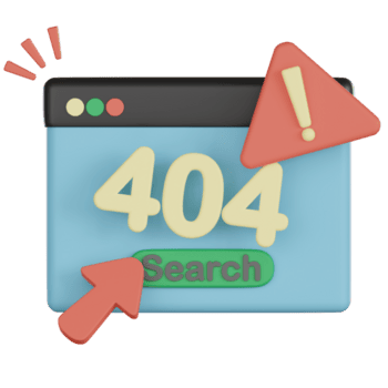 Empty states 3d icon error page alert search button cursor exclamation mark notification warning message interface design concept illustration png