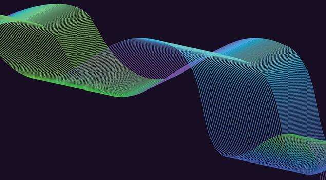 Abstract Wavy Blend Curved Lines Background Colorful Gradient Design Illustration vector