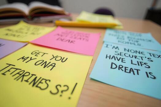 Post-it notes on the table photo