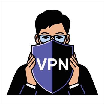 vpn seguridad proteger proteger usuario en moderno plano estilo. Internet intimidad concepto ilustración ideal para la seguridad cibernética temas y digital la seguridad efectos visuales vector