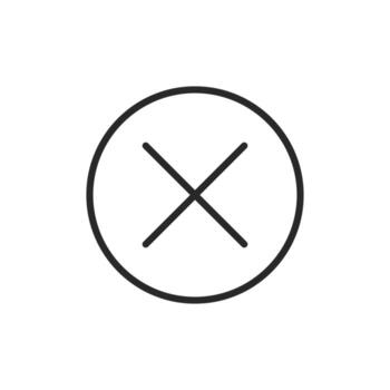 Close Button Icon Circular X Mark for UIUX Design vector