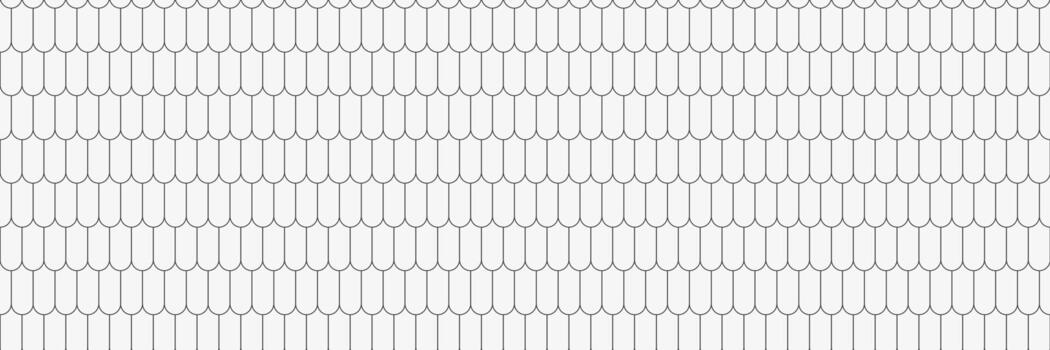 Roof tiles with black outline seamless pattern. Architectural roofing design element for background or texture. Simple domestic building concept vector