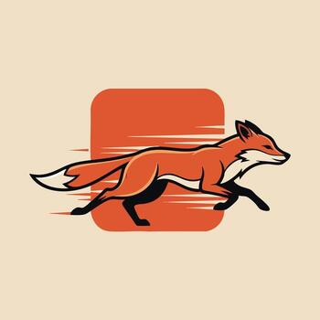 Running Fox Graphic Design. vector