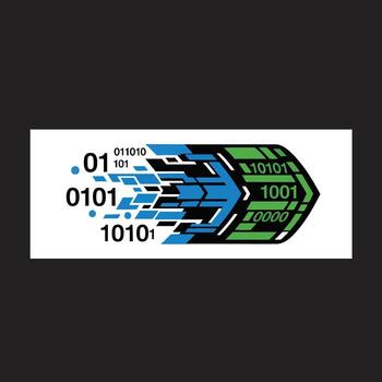 Abstract Digital Data Transformation Arrow Concept. vector
