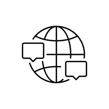 habla burbujas por globo aislado línea icono para gráfico diseño, web sitios, tarjetas, libros, artículos vector