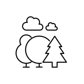 Trees in Forest Sign for Graphic Design, Web Sites, Cards, Books, Articles vector