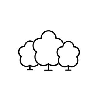 Trees in Forest Thin Line Icon for Web Sites, Books, Cards, Apps vector