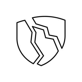 Cracked Shield Image for Interface, Posts, Advertisements, Various Cards vector