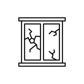 Broken Window Outline Sign for Graphic and Web Design, Apps, Adverts, Various Cards vector