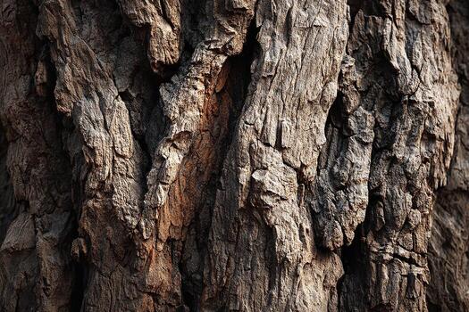 Close up of bodhi tree bark showing deep lines and realistic rough texture photo