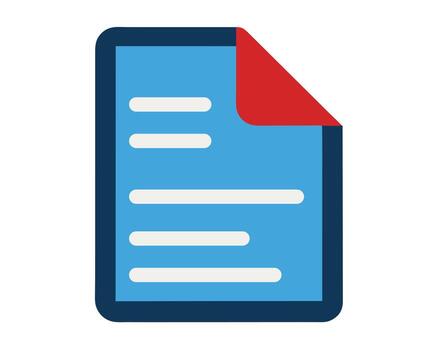 Modern Blue Document Icon Clean, Simple Design for Digital File, Online Paper, and Data Management vector