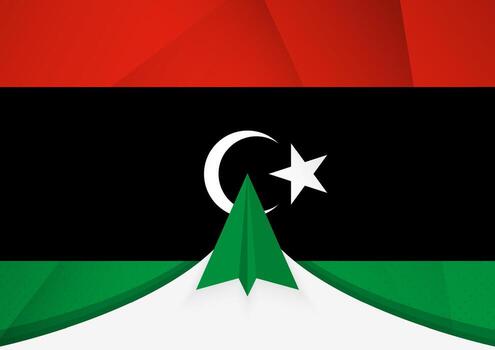 Libya flag abstract design vector