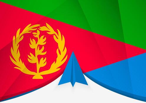 Eritrean flag with paper plane vector
