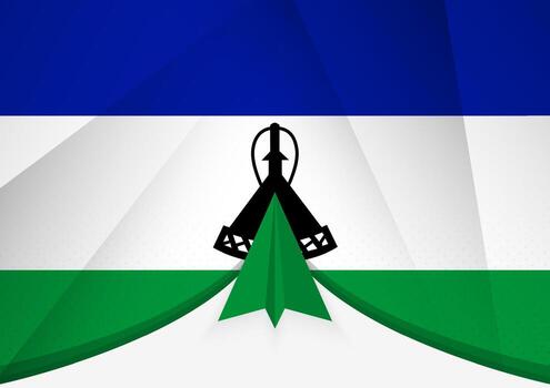 Stylized flag design with blue and green vector