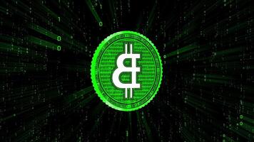 rotante bitcoin e binario codice nel sfondo video
