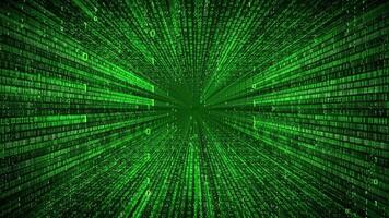 túnel com piscando matriz estilo binário código video