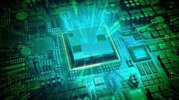 computer patata fritta miscelato con matrice stile binario codice video