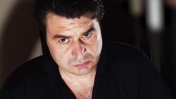 A stern and handsome man makes a gesture of refusal, showing that he does not agree. video