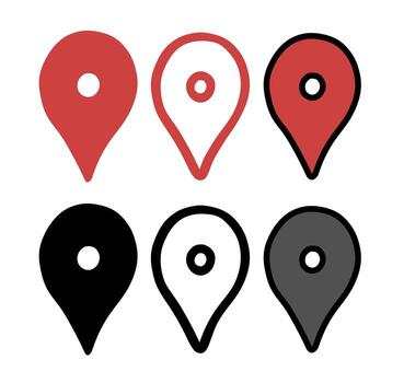 Map Pin Location Pointer hand drawn icons vector