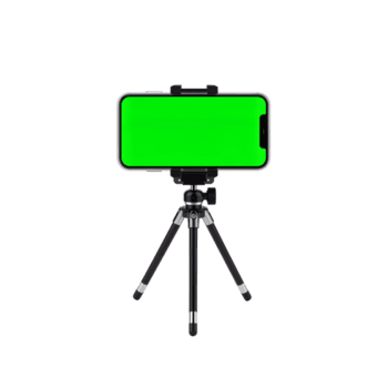 smartphone på en stativ för innehåll skapande med grön skärm visa i isolerat miljö png