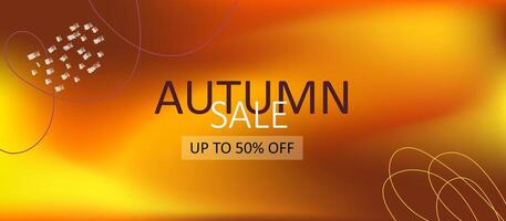 otoño horizontal antecedentes con resumen otoño hojas. brillante otoño degradado. minimalismo diseño modelo para ventas, horizontal póster, encabezamiento, Moda publicidad, decoración vector