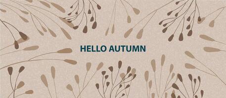 otoño horizontal antecedentes con resumen otoño hojas, leña menuda. otoño minimalista diseño modelo para ventas, horizontal póster, encabezamiento, Moda anuncio, decoración vector