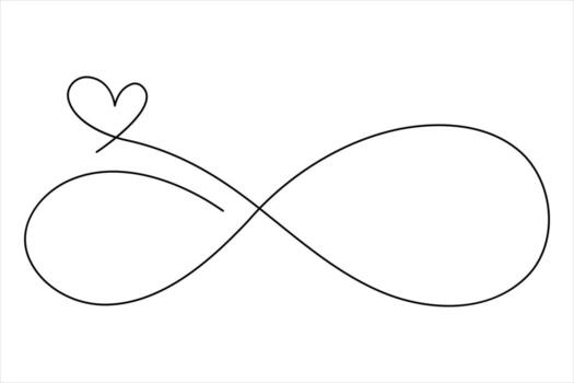 Single continuous line of infinity symbol. single line design vector