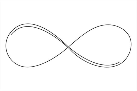 Single continuous line of infinity outline symbol. single line design illustration vector