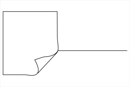 Continuous single line drawing of document with folded corner outline illustration design vector