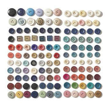 A collection of buttons arranged in a square pattern photo