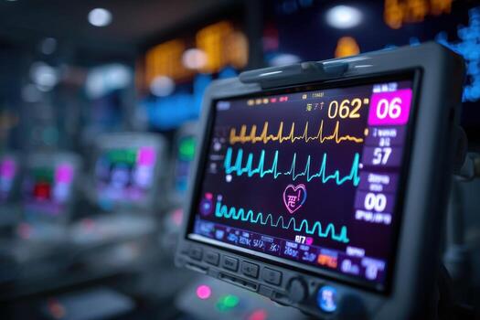 un monitor con un ecg monitor en eso foto