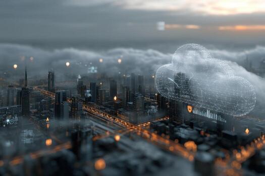 Cloud computing in the city photo