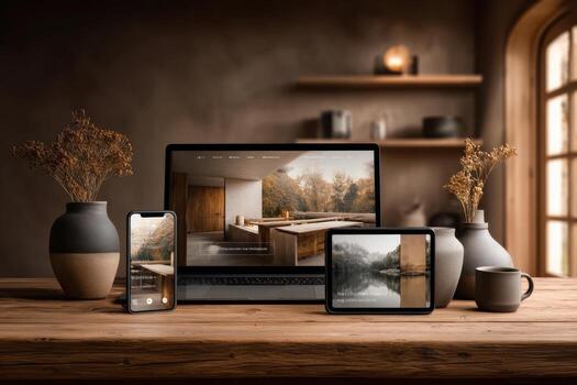 Home design website mockup photo