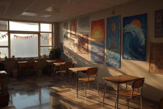 The chairs are empty photo