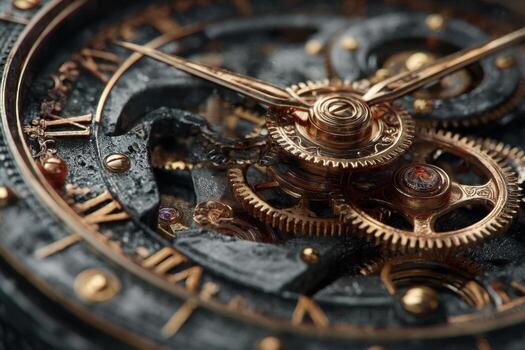 Close up of a watch with roman numerals photo