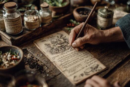 A person writing on a paper with a pen photo