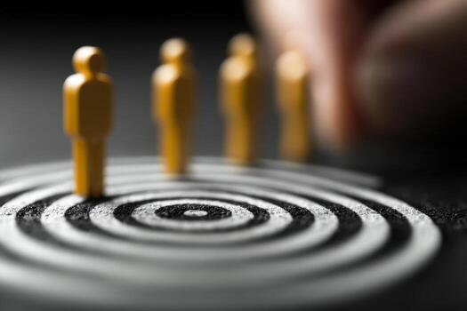 A person is standing in front of a target with a group of people photo
