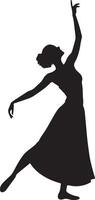 Abstract Dancing Girl Silhouette vector