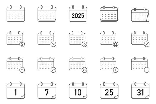 calendario diferente estilo icono arte, y gráficos diseño vector