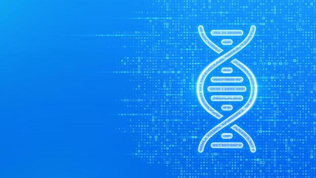 DNA sequence icon. DNA strand. Molecular structure of DNA. Genetic code. Concept of genetics, biotechnology, medical science. Blue medical background made with cross shape symbol. illustration. vector