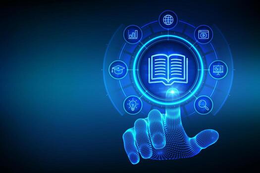 Digital learning tools illustration vector