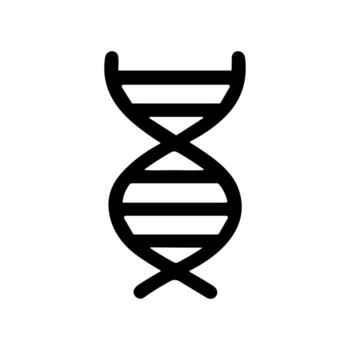 Minimalist Outline Double Helix Structure Icon for Genetic Information Technology vector