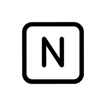 Simple Line Letter N Inside Rounded Square Shape Alphabet Icon vector