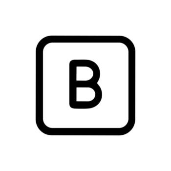 Simple Outline Square Letter B Initial Text Style Element vector