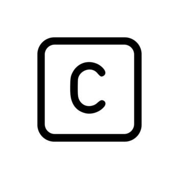 Simple Rounded Edge Square Letter C Symbol Icon Graphic Element vector