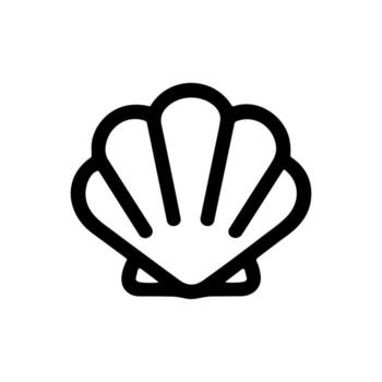 Simple Line Shellfish Seashell Decorative Element Nature Ocean Icon vector
