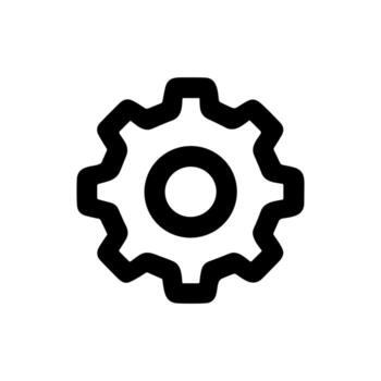 minimalista negrita rueda de engranaje configuración ajuste opción elemento símbolo icono vector