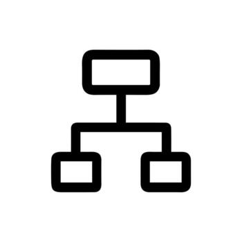 sencillo línea jerarquía diagrama organización gráfico diagrama de flujo icono vector