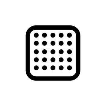 Simple Rounded Square with Circle Pattern Pixelation Grid Icon Symbol vector